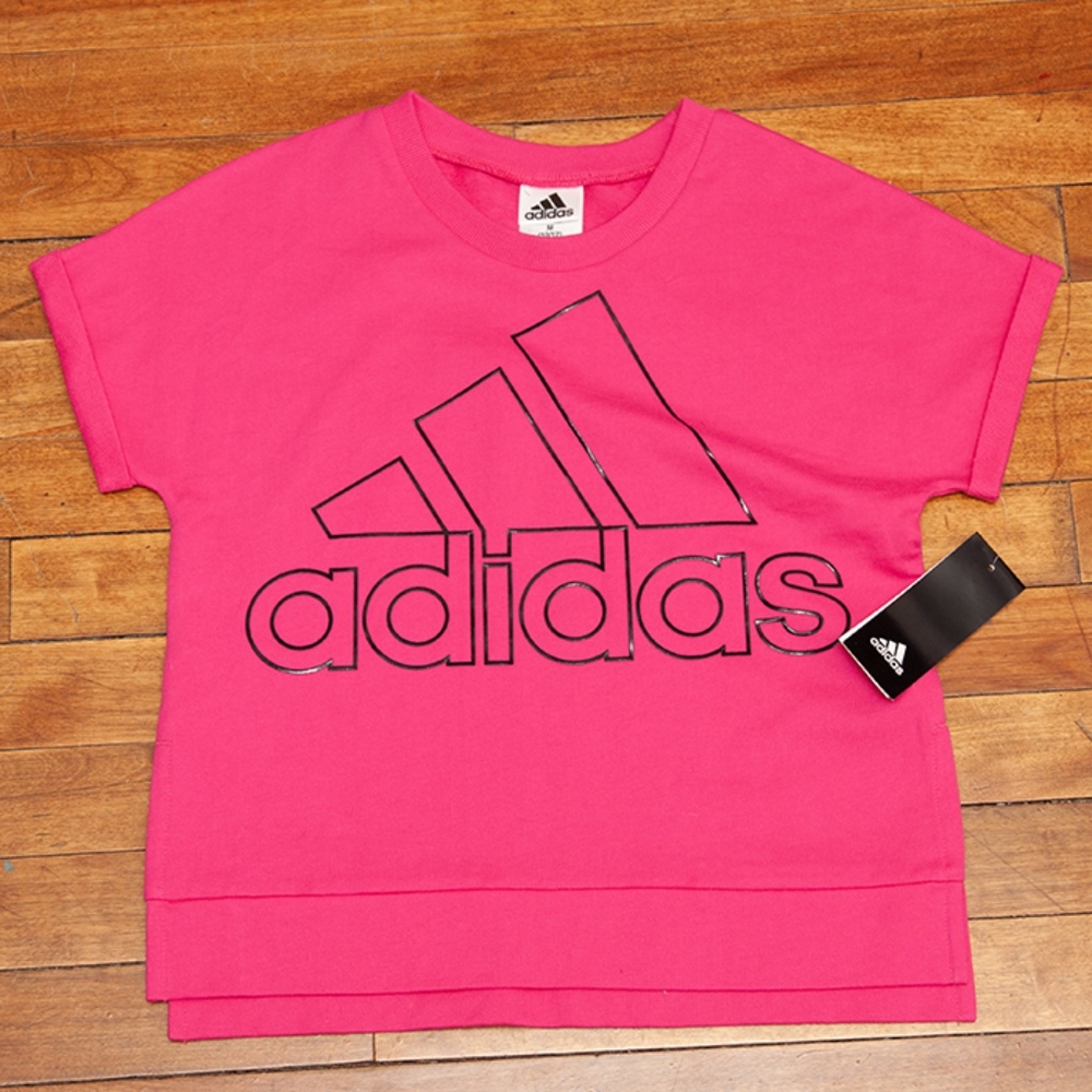 Adidas Short Sleeve Cropped Sweatshirt - Picture 2 of 6